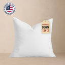 13x13 Throw Pillow Insert: Hypoallergenic Faux Down, Indoor Outdoor, Made in USA