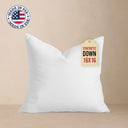16x16 Throw Pillow Insert: Hypoallergenic Faux Down, Indoor Outdoor, Made in USA